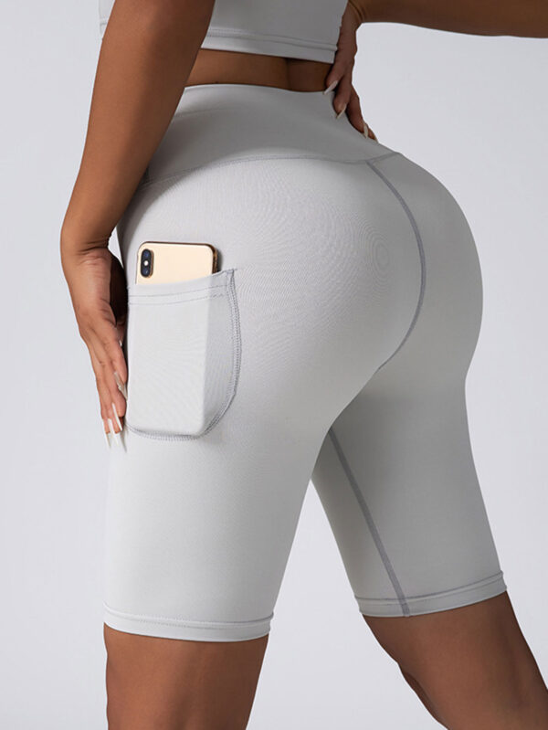 Biker Shorts Women Tummy Control  No Seam High Waist Yoga Gym Workout Running Volleyball Shorts With Pockets - Image 5