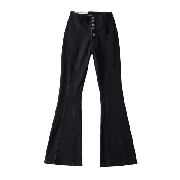 Breasted Bell-bottom Pants Women's Street Stitching - Image 3
