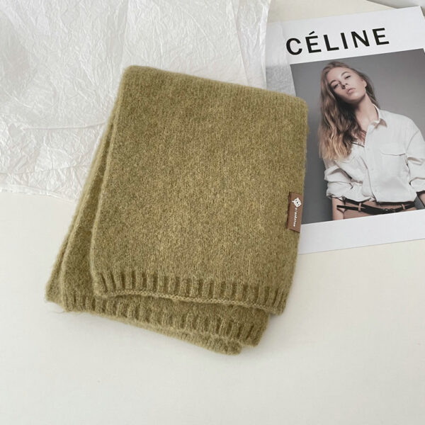 Soft Sticky Warm Fashion Basic Outer Wear Solid Color Scarf For Women - Image 7