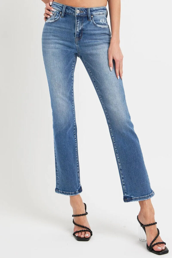 RISEN Full Size Mid Rise Ankle Straight Jeans With Pockets - Image 3